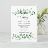 Eukalyptus Envy Gerahmt Wedding Einladung (Stehend Vorderseite)