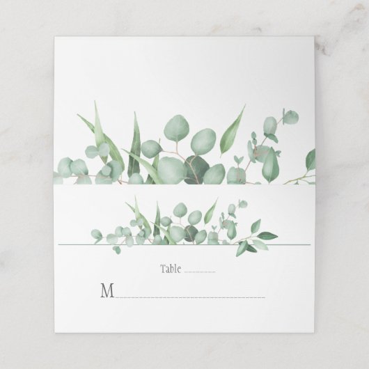 Eukalyptus Envy Platzkarten (Außenseite Aufgefaltet)
