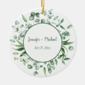 Eukalyptus Envy Wreath Wedding Keepake Keramikornament (Vorne)