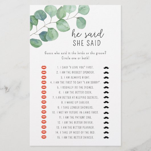 Eukalyptus - Er sagte, sie habe Brautparty (Vorderseite)