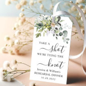 Eukalyptus erschießt Wir binden den Knoten Geschenkanhänger