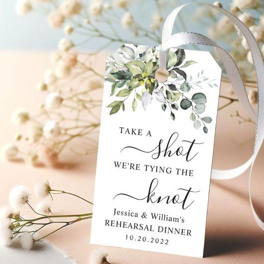 Eukalyptus erschießt Wir binden den Knoten Geschenkanhänger