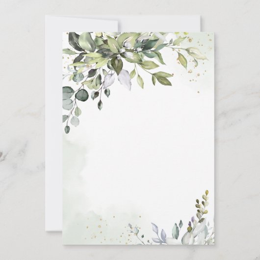 Eukalyptus-Eukalyptus-Abschluss Einladung (Rückseite)