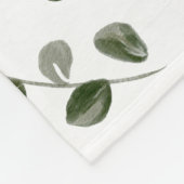 Eukalyptus-Eukalyptus-Grüne Aquarellfarbe Wiederho Fleecedecke (Ecke)