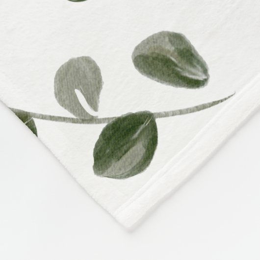 Eukalyptus-Eukalyptus-Grüne Aquarellfarbe Wiederho Fleecedecke (Ecke)