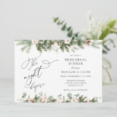Eukalyptus Evergreen Night Before Probe Dinner Einladung (Stehend Vorderseite)