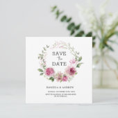 Eukalyptus Everlasting Embrace Pink Peony Wreath Save The Date (Stehend Vorderseite)