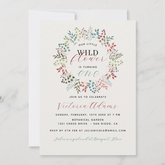 Eukalyptus Fall Leaf Wreath Geburtstag Einladung (Vorderseite)