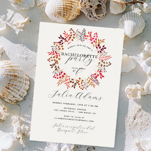 Eukalyptus Fall Leaf Wreath Junggeselinnen-Abschie Einladung