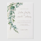 Eukalyptus Fall Leaf Wreath Wedding Pergament Einladungen (Vorderseite)