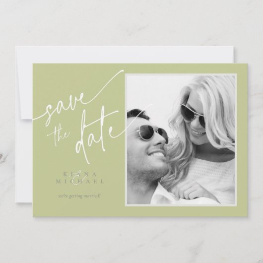 Eukalyptus Farbtöne Hochzeit V2 Grüne ID901 Save The Date (Vorderseite)