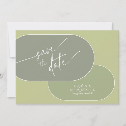 Eukalyptus Farbtöne Hochzeit V3 Grün ID901 Save The Date (Vorderseite)