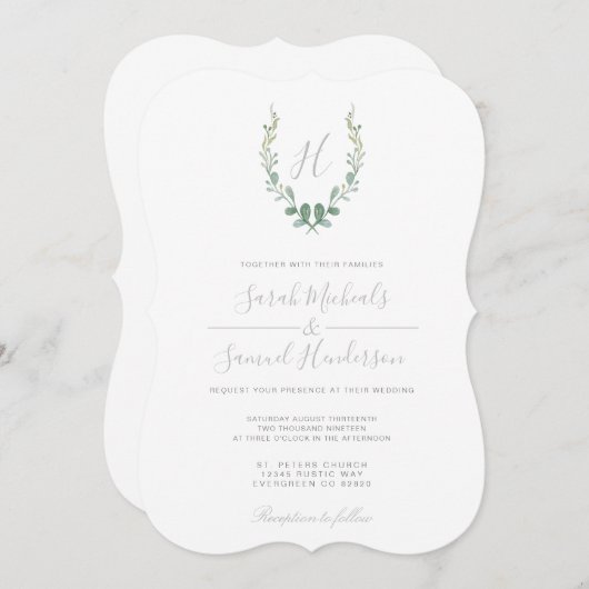 Eukalyptus Farmhouse Wedite Invite Einladung (Vorne/Hinten)