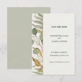 Eukalyptus-Farn-Gold Save-the-Date-Karte Save The Date (Vorne/Hinten)