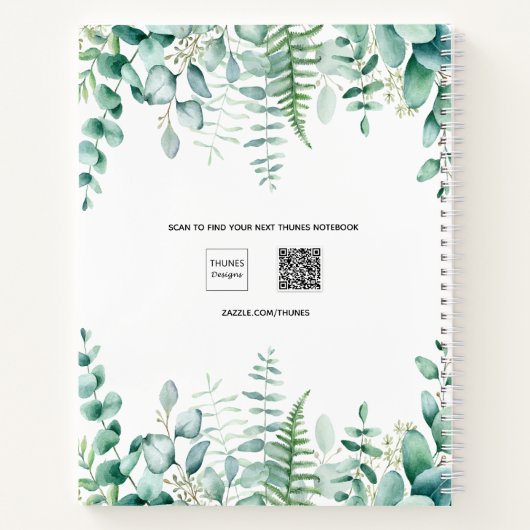 Eukalyptus-Farnwald Notizblock (Rückseite)