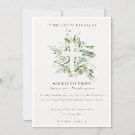 Eukalyptus Fern Fauna Cross Memorandum Service Car Dankeskarte