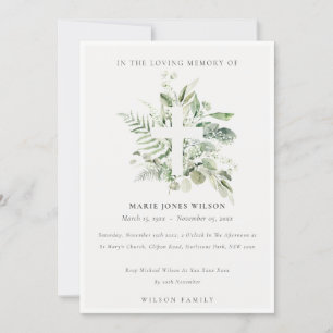 Eukalyptus Fern Fauna Cross Memorandum Service Car Dankeskarte