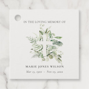 Eukalyptus Fern Fauna Cross Memorial Beileid Geschenkanhänger