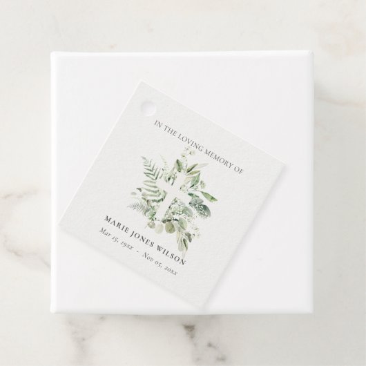 Eukalyptus Fern Fauna Cross Memorial Beileid Geschenkanhänger (Beispiel)