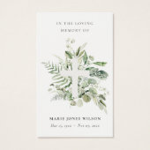 Eukalyptus Fern Fauna Cross Memorial Gebet Card (Vorderseite)