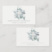 Eukalyptus fern Foliage Cross Christening Platzkarte (Vorne/Hinten)