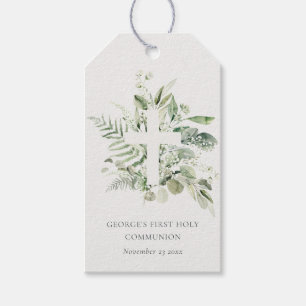 Eukalyptus Fern Foliage Cross Erste Heilige Kommun Geschenkanhänger