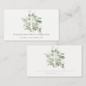 Eukalyptus Fern Foliage Cross Erste Heilige Kommun Platzkarte (Vorne/Hinten)