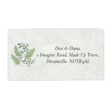 Eukalyptus & Fern Rings Rücksendeadressen-Aufklebe