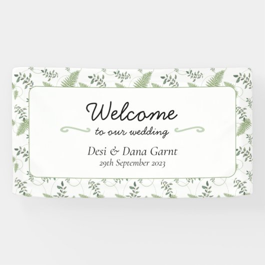 Eukalyptus & Fern Rings Willkommensbanner Banner (Horizontal)