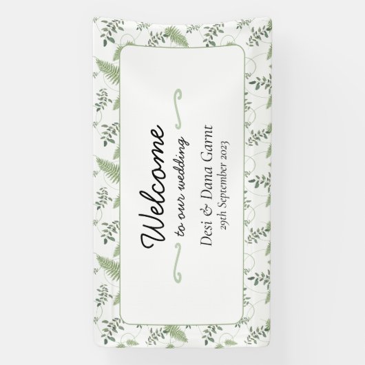 Eukalyptus & Fern Rings Willkommensbanner Banner (Vertikal)