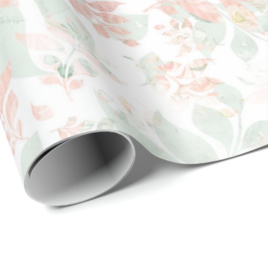 Eukalyptus Ferns Blätter Rustikale Zahnseide Grün  Geschenkpapier (Rolleneckpunkt)