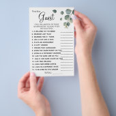 Eukalyptus Finden Sie die Gast-Brautparty-Spielkar Flyer (Handgriff)