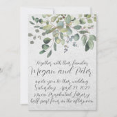 Eukalyptus Fine Art Calligraphy Style Wedding Einladung (Vorderseite)