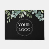 Eukalyptus-Firmenlogo Moderne schwarze Werbung Fußmatte (Vorderseite)