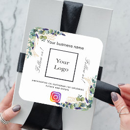 Eukalyptus-Firmenlogo Quadratischer Aufkleber