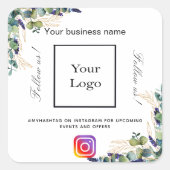 Eukalyptus-Firmenlogo Quadratischer Aufkleber (Vorderseite)