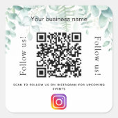 Eukalyptus-Firmenname qr-Codeinstagramm Quadratischer Aufkleber (Vorderseite)