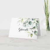 Eukalyptus flockte Wedding Gracias Card Dankeskarte (Vorderseite)