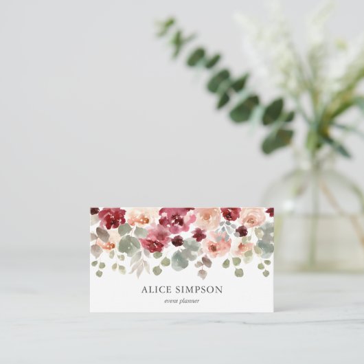 Eukalyptus-Flora Rustikales Elegant Visitenkarte (Stehend Vorderseite)