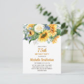 Eukalyptus floral 75. Geburtstag Karte (Stehend Vorderseite)