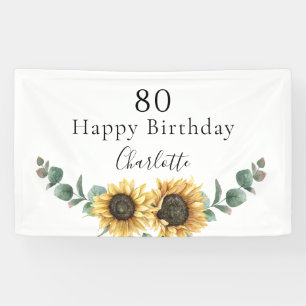Eukalyptus floral 80. Geburtstag Banner