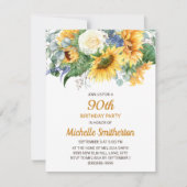 Eukalyptus floral 90. Geburtstag Karte (Vorderseite)