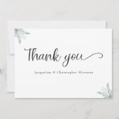 Eukalyptus Floral Aquarellwoche Danke Karte (Vorderseite)