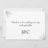 Eukalyptus Floral Aquarellwoche Danke Karte (Rückseite)