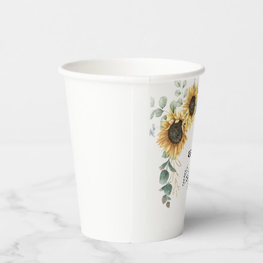 Eukalyptus floral Baby Dusche Pappbecher (Rechts)