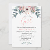Eukalyptus floral Baby Showdusche Einladung (Vorderseite)