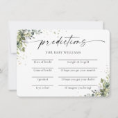 Eukalyptus Floral Baby Shower Predictions Card Einladung (Vorderseite)