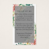 Eukalyptus Floral Beerdigung Gedenkkarte (Rückseite)