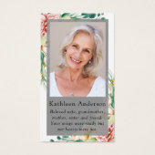 Eukalyptus Floral Beerdigung Gedenkkarte (Vorderseite)