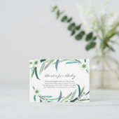 Eukalyptus floral Books for Baby Card Begleitkarte (Stehend Vorderseite)